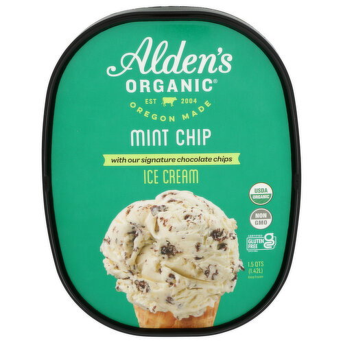 ALDEN's Organic Ice Cream Mint Chip - 1.5 Quart Image 1 of 4
