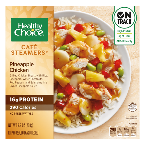 Healthy Choice Café Steamers Pineapple Chicken, Frozen Meal, Bowl - 9.9 Ounce