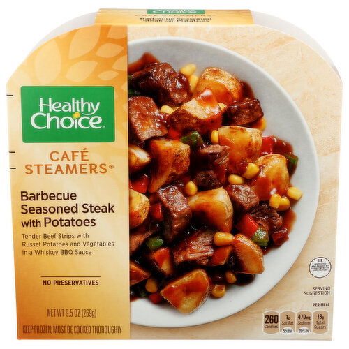 Healthy Choice Steamers BBQ Steak - 9.5 Ounce