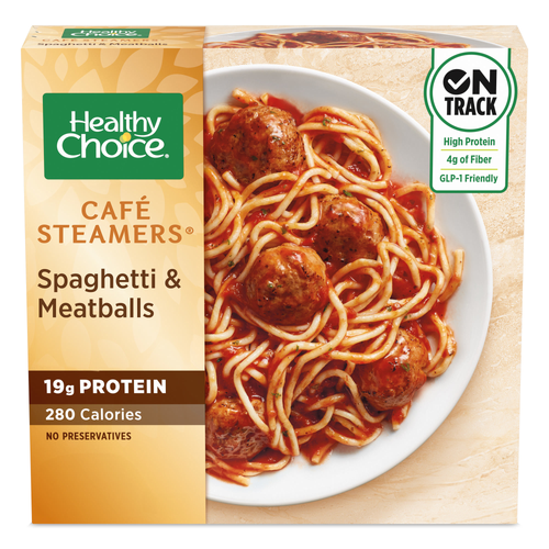 Healthy Choice Cafe Steamers Spaghetti & Meatballs, Frozen Meal - 9.5 Ounce