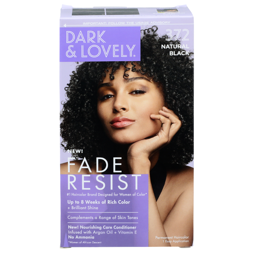 Dark & Lovely Haircolor 372 Natural Black Permanent - 1 Count