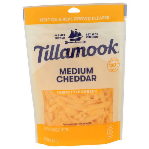 Tillamook Medium Cheddar Shredded Cheese - 8 Ounce