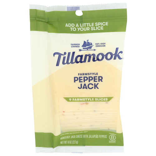 TILLAMOOK Pepper Jack Slice Shingle Slices - 0.889 Ounce - 9 Count