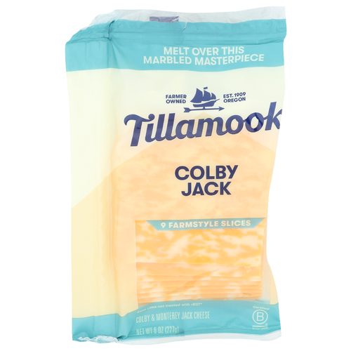 Tillamook  Sliced Colby Jack Cheese - 0.889 Ounce - 9 Count Image 1 of 4