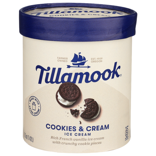 Tillamook Cookies And Cream Frozen Crem Ice - 1.5 Quart
