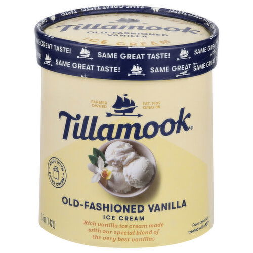 Tillamook Vanilla Frozen Old Fashioned Ice Cream - 1.5 Quart