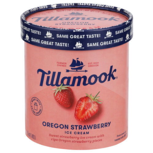 Tillamook Strawberry Frozen Oregon Ice Cream - 1.5 Quart