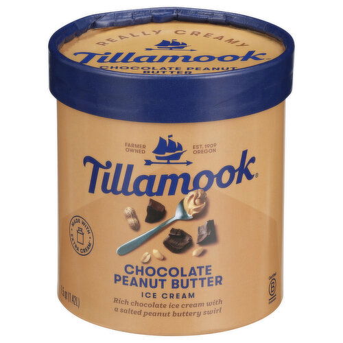 Tillamook Chocolate Peanut Butter Frozen Ice Cream - 1.5 Quart