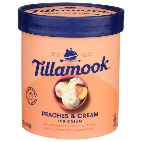 Tillamook Peaches And Cream Frozen Ice - 1.5 Quart