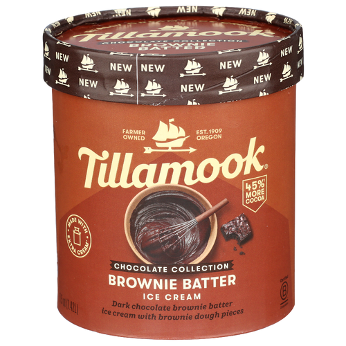 TILLAMOOK Brownie Batter Frozen Chocolate Collection Ice Cream - 1.5 Quart