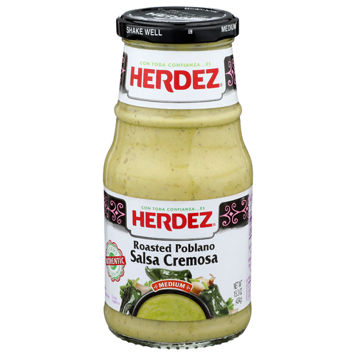 Herdez Roasted Poblano Medium Salsa Cremosa - 15.3 Ounce