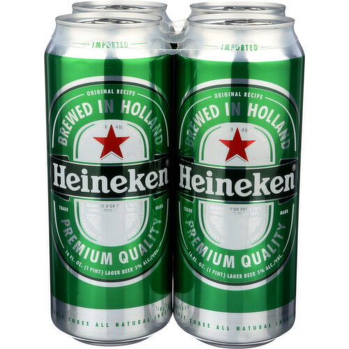 Heineken 4pk Cans - 16 Fluid Ounce - 1 Count