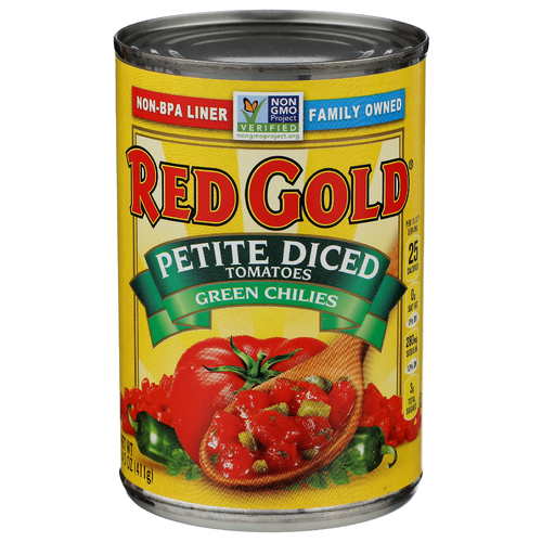 Red Gold Green Chilies Petite Diced Tomatoes - 14.5 Ounce