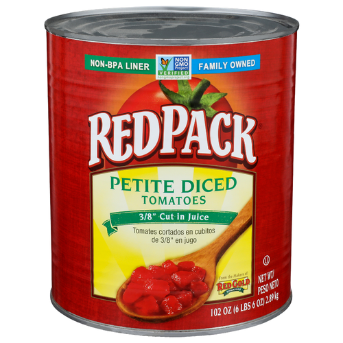 Redpack 3/8" Cut In Juice Petite Diced Tomatoes 38 - 102 Ounce