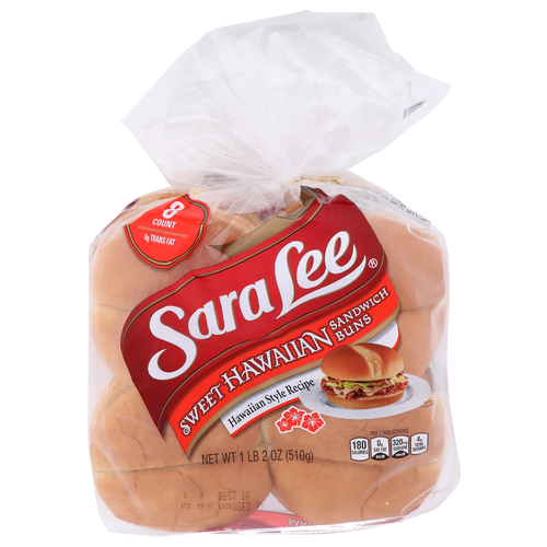 Sara Lee Hawaiian Style Recipe Sweet Sandwich Buns - 2.25 Ounce - 8 Count