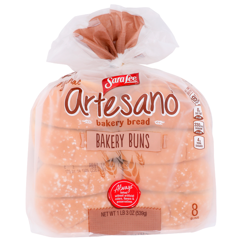 Sara Lee Artesano Bakery Bread Buns - 2.375 Ounce - 8 Count