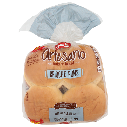Sara Lee Saralee Artesano Bakery Bread Brioche Buns - 0.125 Pound - 8 Count