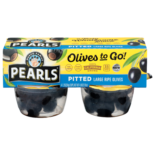 Musco Family Pearls Ripe Olives Pitted Large To Go! - 1.2 Ounce - 4 Count