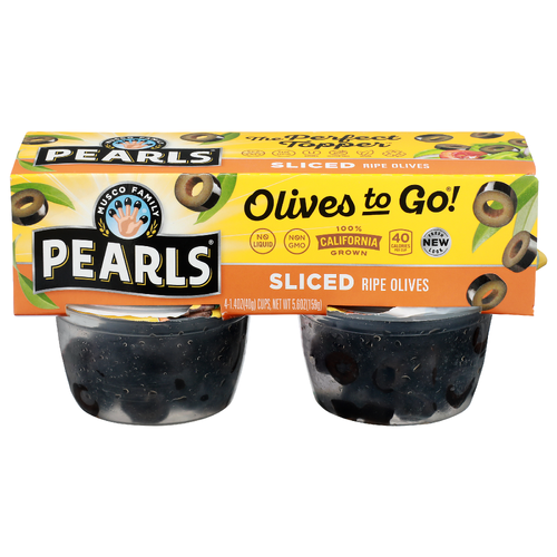 Musco Family Pearls Ripe Olives Sliced To Go - 1.4 Ounce - 4 Count