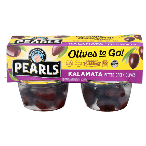 Musco Family Pearls Kalamata Pitted Greek Olives - 1.4 Ounce - 4 Count