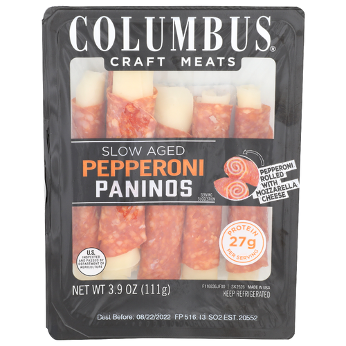 Columbus Slow Aged Pepperoni Paninos - 3.9 Ounce