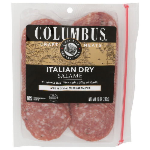 Columbus Colombus Italian Dry Salame Sliced - 10 Ounce Image 1 of 4