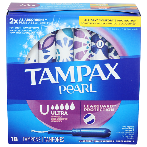 Tampax Pearl Ultra Absorbency Tampons - 18 Count