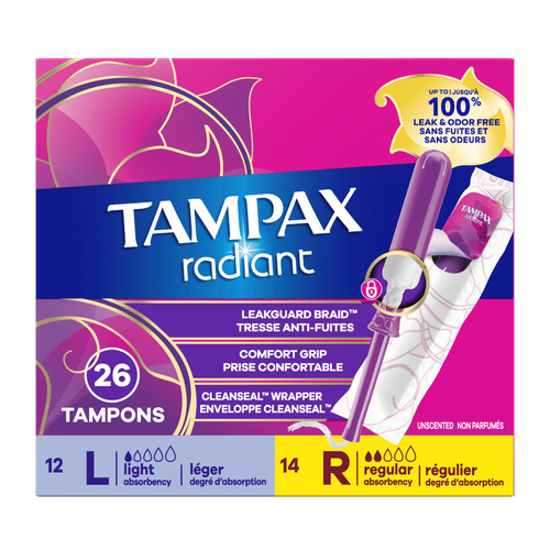Tampax Radiant Tampons - 26 Count Image 1 of 2