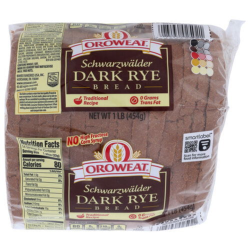 Oroweat Schwarzwalder Dark Rye Bread - 1 Pound
