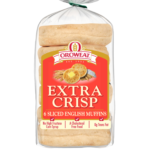 Oroweat Extra Crisp English Muffins - 2.083 Ounce - 6 Count Image 1 of 4