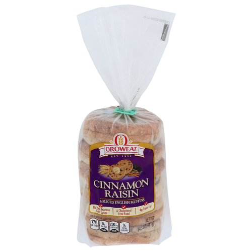 Oroweat English Muffins Cinnamon Raisin - 2.417 Ounce - 6 Count