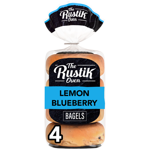 The Rustik Oven Lemon Blueberry Bagels - 4.2 Fluid Ounce - 4 Count