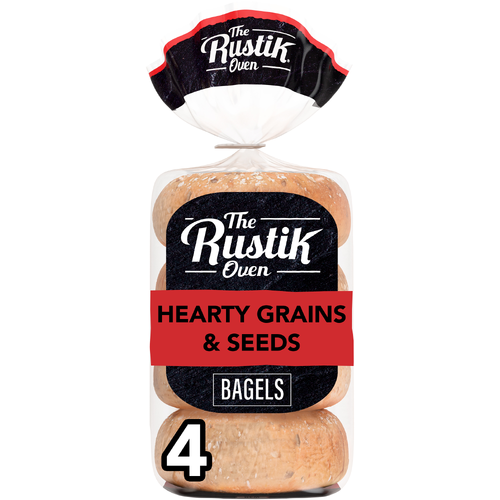 The Rustik Oven Hearty Grains & Seeds Bagels - 4.2 Fluid Ounce - 4 Count