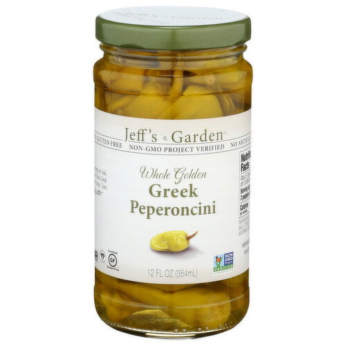 Jeff's Garden Peperoncini Whole Golden Greek - 12 Fluid Ounce