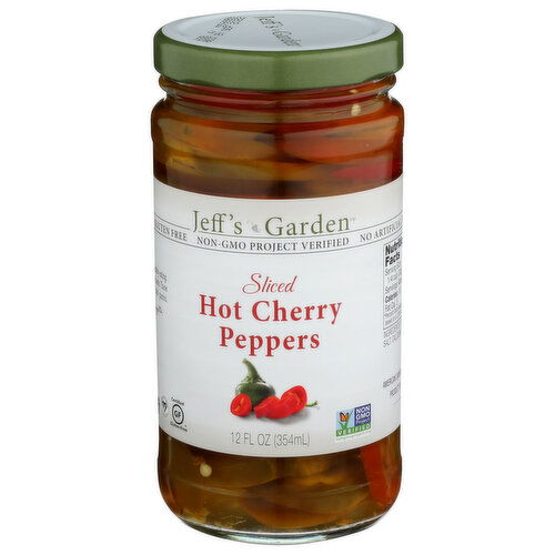 Jeff's Garden Cherry Peppers Sliced Hot - 12 Fluid Ounce