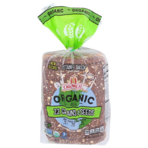 Oroweat Organic Grains & Seeds Bread, Non-Gmo 22 - 27 Ounce