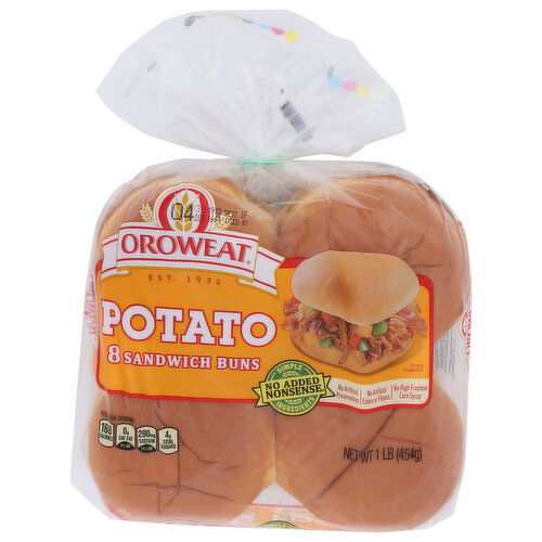 Oroweat Buns Potato Sandwich - 0.125 Pound - 8 Count