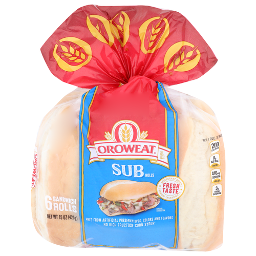 Oroweat Sub Rolls - 2.5 Ounce - 6 Count