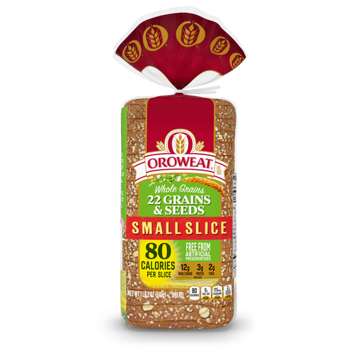 Oroweat 22 Grains & Seeds Wheat Bread, , Small Slice Bag - 18 Ounce Image 1 of 2