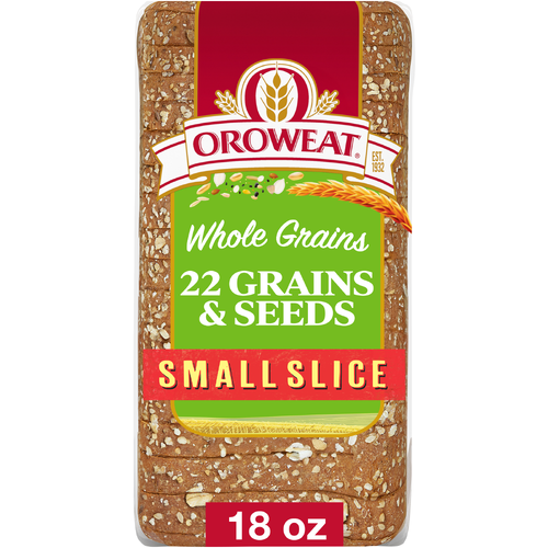 Oroweat 22 Grains & Seeds Wheat Bread, , Small Slice Bag - 18 Ounce