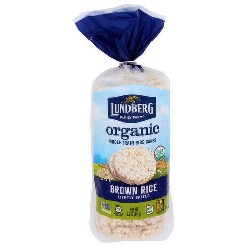 Lundberg Family Farms Savor The Taste Of Toasty, Whole Grain Brown Rice Lightly Seasoned With Sea Salt. Our Cakes Are Made From Freshly Milled Organic Popped To Perfection, And Carefully Crafted Be Thick, Crunchy, Full Flavor. Enjoy Them Straight Out Bag Or Piled High Your Favorite Toppings! Salted - 8.5 Ounce