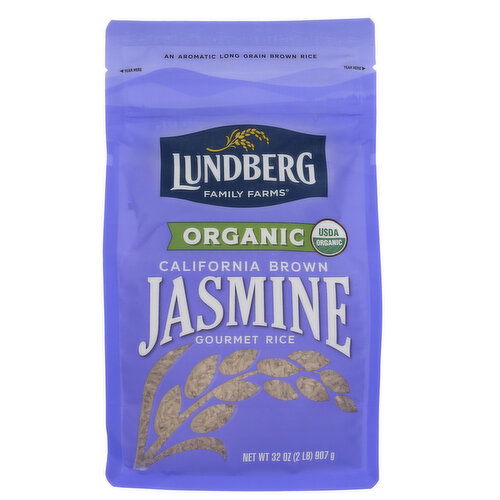 Lundberg Family Farms Brown Jasmine Rice Packaged Organic California - 32 Ounce
