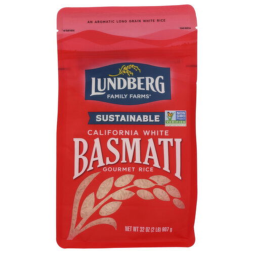 Lundberg Family Farms White Basmati Rice Packaged Sustainable - 32 Ounce