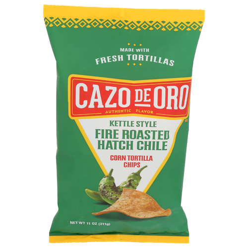 Cazo De Oro Fire Roasted Hatch Chili Kettle Style Tortilla Chips - 11 Ounce