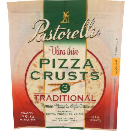 PASTORELLI Pizza Crusts 12-Inch Traditional - 5 Ounce - 3 Count