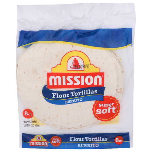 Mission Super Soft Flour Tortillas Burrito - 2.5 Ounce - 8 Count