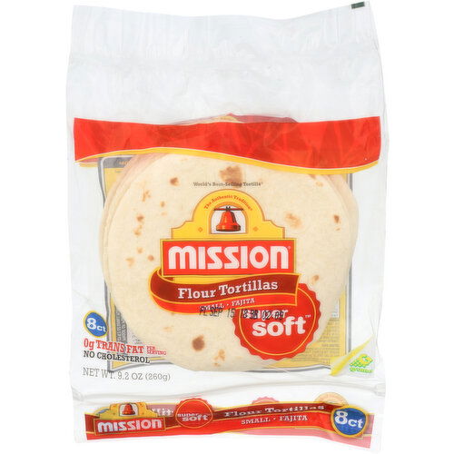 Mission Super Soft Flour Tortillas, Fajita Size - 1.15 Ounce - 8 Count