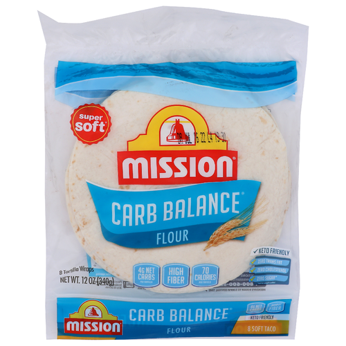Mission Carb Balance Super Soft Tortilla Wraps - 1.5 Ounce - 8 Count