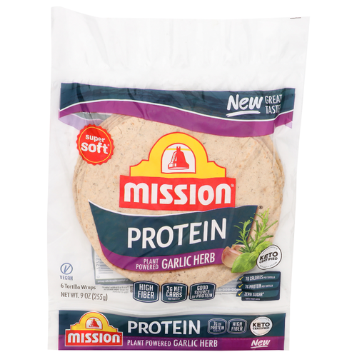 Mission Protein Super Soft Tortilla Wraps - 1.5 Ounce - 6 Count