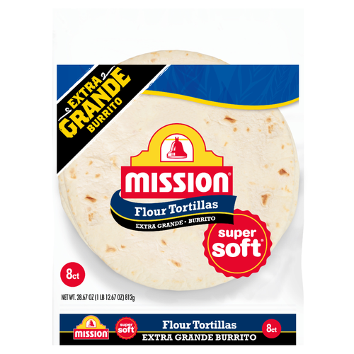 Mission Super Soft Flour Tortillas, Xl Burrito Size - 8 Ounce